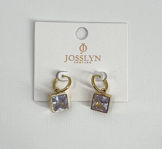 JOSSLYN SQ CZ EARRINGS